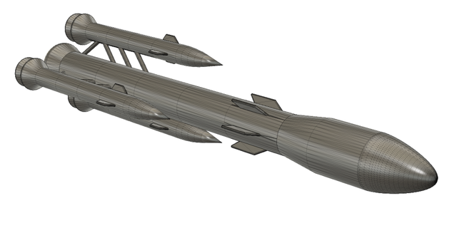 fusée lancable fusée faible poly jouet 3d print model - Mito3D