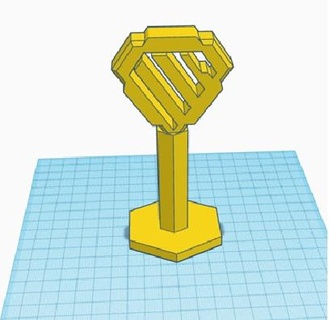 cohete liga diamante 3 trofeo rl consola 3d print model - Mito3D