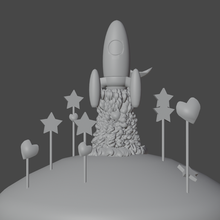 foguete amar arquitetura fevereiro 14th namorados coração 3d print model - Mito3D