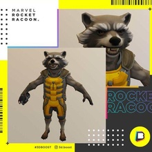 rocket racoon - marvel 3d classic comics comic villain games dc obj print hero superhero xmen x-men movies guardians of the galaxy apps 3d print model - Mito3D