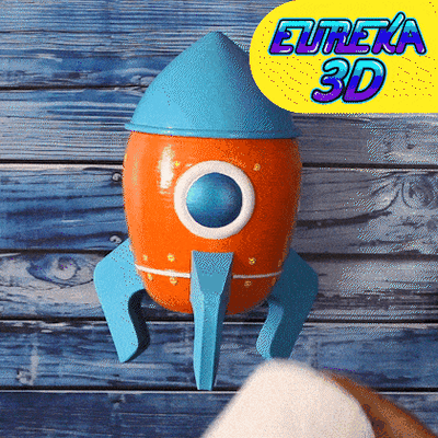 cohete conformado papel soporte juguete fácil to impresión astronave impresionante baño ensamblable articulado cierre lanzadera 3d print model - Mito3D