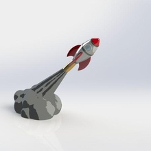 rocket smoke rockets design table desktop funny 3d print model - Mito3D