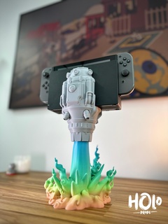 foguete interruptor doca clássico oled nave espacial espaço propulsor fogo combustível construir estrelas lua Sol Nintendo Joycon jogos configuração jogador suporte printinplace 3d print model - Mito3D