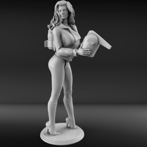 cohete de la mujer art pin up 3D print model - Mito3D