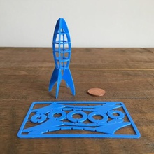 rocketship business card tool 3d printing spaceship snapout puzzle 3d print model - Mito3D