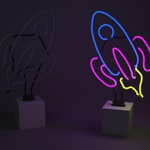 rocketship neon 3d print model - Mito3D