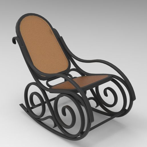 rocking chair style wood furniture 3D print model - Mito3D