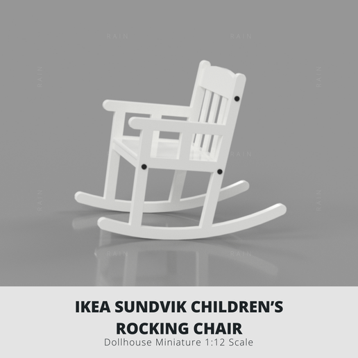 rocking chair miniature furniture 1 12 dollhouse 3D print model - Mito3D