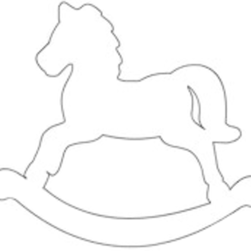 rocking horse Kunst Pferd Schaukeln cutting-Pferd cutter cookie 3D print model - Mito3D