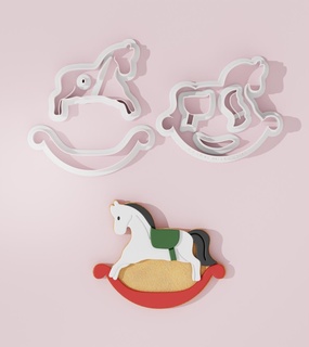 rocking horse cookiecutter cookie cutters 2024 christmas cutter designs baking tools pastry sugarpaste custom diy seasonal new year event santa claus 3d print model - Mito3D