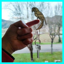 rocking parrot key ring keychain 3dlito birds animals rocker tightrope walker equilibrist decoration home 3d print model - Mito3D