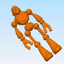 rockero robot Arte rock Dwayne Johnson cuerpo cara personaje acción héroe escultura actor cine película 3d print model - Mito3D