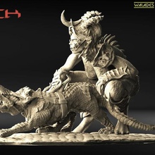 el rock art demonio monster estatuilla las esculturas 3d print model - Mito3D