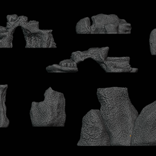 kayalar dağılmak arazi 28mm Warhammer don Mordheim savaş oyunu fantezi dnd aos kasvetli köprü Kaya Los 3d print model - Mito3D