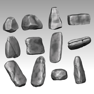 rocce pietre varietà gioco calcolo roccia terreno dnd d Fai scenario diorama diorami base basi foresta prigione dungeon 3d print model - Mito3D