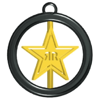 Rockstar Logo rotierend Schlüssel Ring Farben Schlüsselbund Juwel Halskette 3d print model - Mito3D