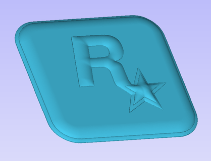rockstar logo icon star simple video game new improved without brackets symbol collectible pin 3d print model - Mito3D