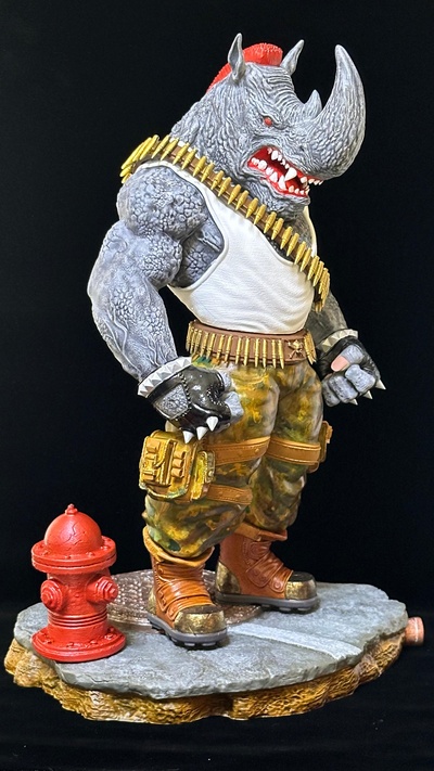 rocksteady hayran sanat tmnt heykel koleksiyon rpg oyuncak ön destek karikatür kaplumbağa mutant ergen hayvan 3d print model - Mito3D