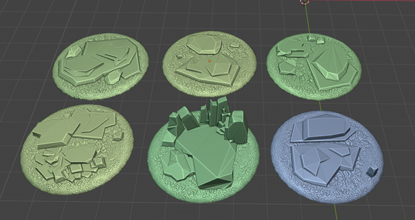 rocky base addons Game terrain miniature model war hammer stones ice wargaming bases simple 3d print model - Mito3D
