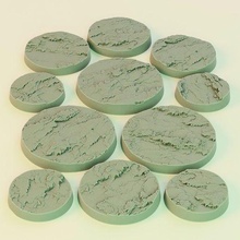 rocky bases game miniature base resin rock rough 25 25mm 32 32mm 40 40mm 3d print model - Mito3D