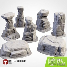 rocky mountains game warhammer barricades bags wwii 40k space marine bolt action guard hills sacks terrain scenography 3d print model - Mito3D