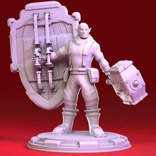 rocric - fantasía masculina guerrero videojuego de carácter juego el arte juguete baja poli la 3d print model - Mito3D
