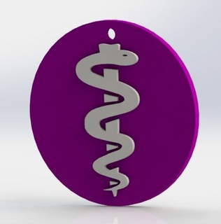 varilla asclepio personal Esculapio llavero medicamento símbolo 3d print model - Mito3D