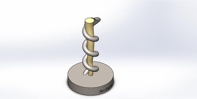 asta Asclepio chiave anelli decorazione giocattoli greci romani mitologia 3d print model - Mito3D