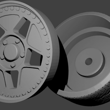roda ken bloccare pressofuso mustang pneumatico cerchio ruota pneu rally 3d print model - Mito3D