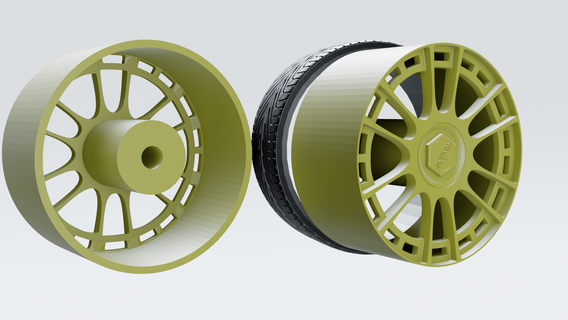 roda rotiforme ozr rueda modelo escala fundido presión neumático BMW vw 3d print model - Mito3D