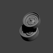 roda vw antiguo rueda kombi fundido presión plastimodelismo modelo neumático borde 3d print model - Mito3D
