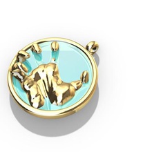 rodin hand jewelry enamel pendant 3d print model - Mito3D