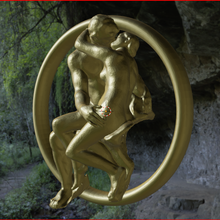 Rodin beijo brincos pingente joalheria francês brinco espelho erótico amar fantasia escultura 3d print model - Mito3D