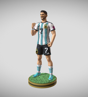 rodrigo de paul world champion 3d model soccer player zbrush printing art collection painting 3d print model - Mito3D