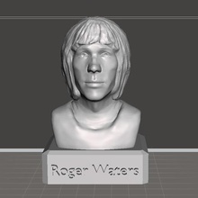 roger waters art bust pink floyd 3d print model - Mito3D