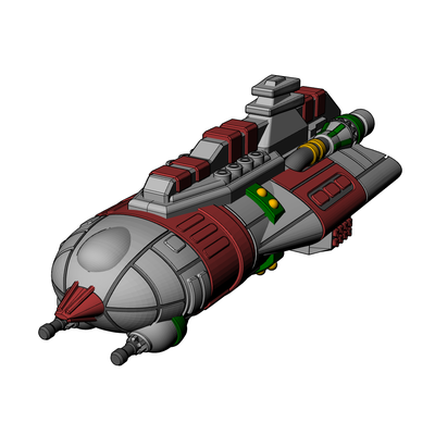 rogol navire guerre jeu babylone 5 starmada poussée 3d print model - Mito3D