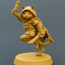rogue cat game fantasy miniature knife dagger thief sword rpg tabletop figure medieval character wargaming gaming 28mm 3d print model - Mito3D