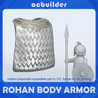 Rohan vücut zırh Playmobil uyumlu oyun göğüs plakası meme tabak savaşçı Tolkien Kral yüzükler silah Yazdır stl inşaatçı 3d print model - Mito3D