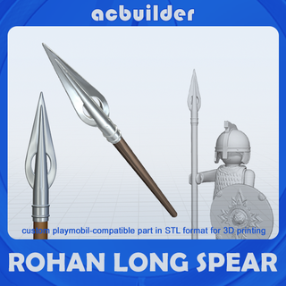 rohan long spear playmobil compatible Game weapon playmo warrior acbuilder 3d print model - Mito3D