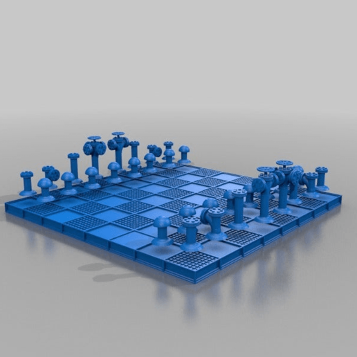 rohr-schach Schachbrett Rohr Spiel Rohre Schach-set Schach-Brett Schach 3D print model - Mito3D