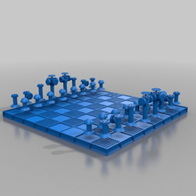 rohr-schach Schachbrett Rohr Spiel Rohre Schach-set Schach-Brett Schach 3d print model - Mito3D