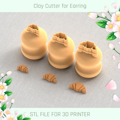 roissant spring mini clay cutter tools earring 3d print model - Mito3D