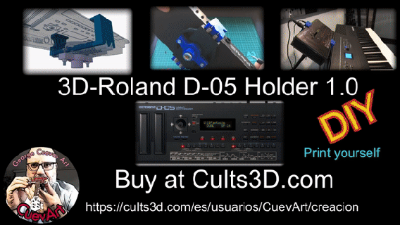 roland d-05 support 3d printing 10 printable roland's boutique rolandd05 rolandholder soporterolandd05 rolandd05support 3d print model - Mito3D