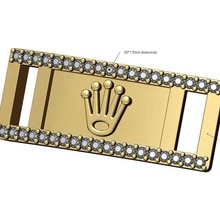 rolex corona diamante braccialetto piatto 3d Stampa modello gioielleria orologio logo stampabile argento grosso bling moda oro etichetta 3d print model - Mito3D