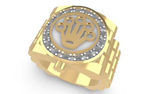 rolex anillo mano accesorio Arte etc 3d print model - Mito3D