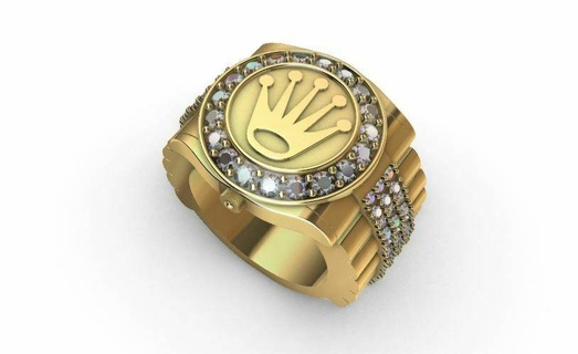 rolex anillo joyería joya anillos accesorios 3d print model - Mito3D