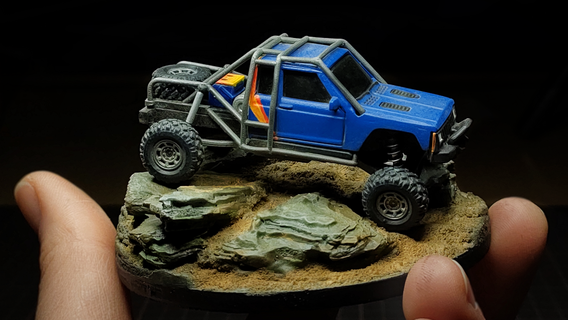 roll gabbia caldo ruote jeep cherokee giocattolo macchina hotwheels pressofuso 1 64 personalizzato gaslands bpcustomcreations 3d print model - Mito3D