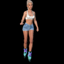 rolo menina 3 folhas lâmina Garoto parque Califórnia sexy curto skate chica mulher maravilha 3d print model - Mito3D