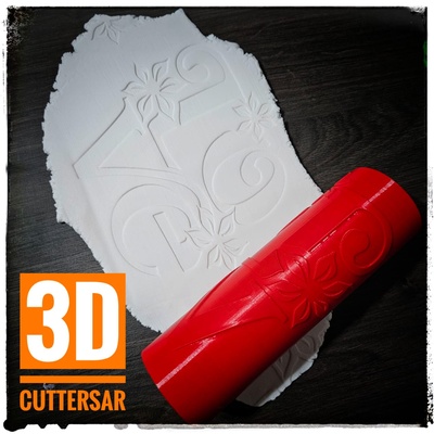 rouleau l'amour texture biscuit coupeur stl fondant froid porcelaine galleta patin roulettes 3d print model - Mito3D