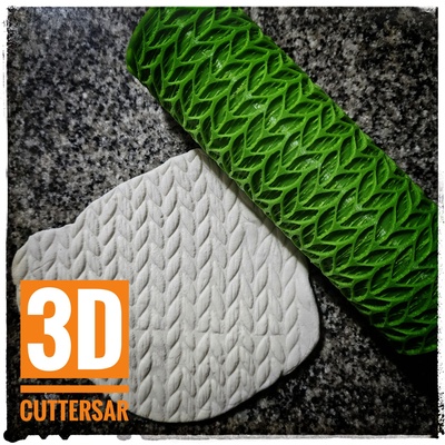 rouleau tissu texture biscuit coupeur stl fondant froid porcelaine galleta patin roulettes 3d print model - Mito3D